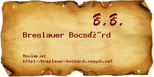 Breslauer Bocsárd névjegykártya